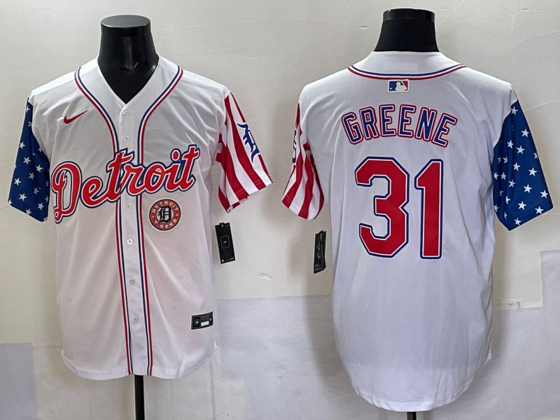 Men Detroit Tigers 31 Greene White National Flags 2025 Nike MLB Jersey style 8
